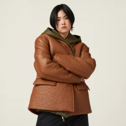 Cognac Nappa Leather Jacket | Miu Miu