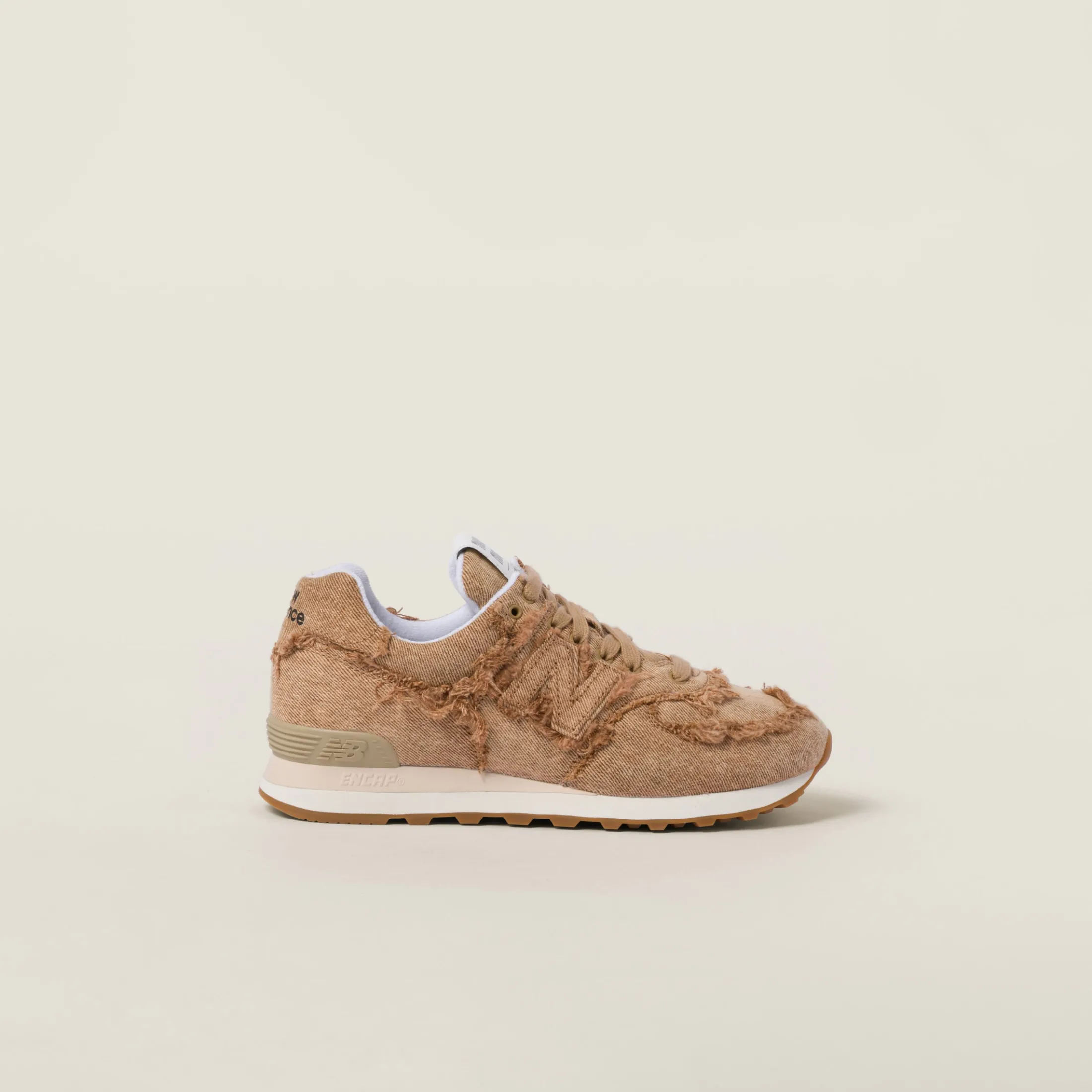Cognac New Balance 574 X Miu Miu Marbleized Denim Sneakers | Miu Miu