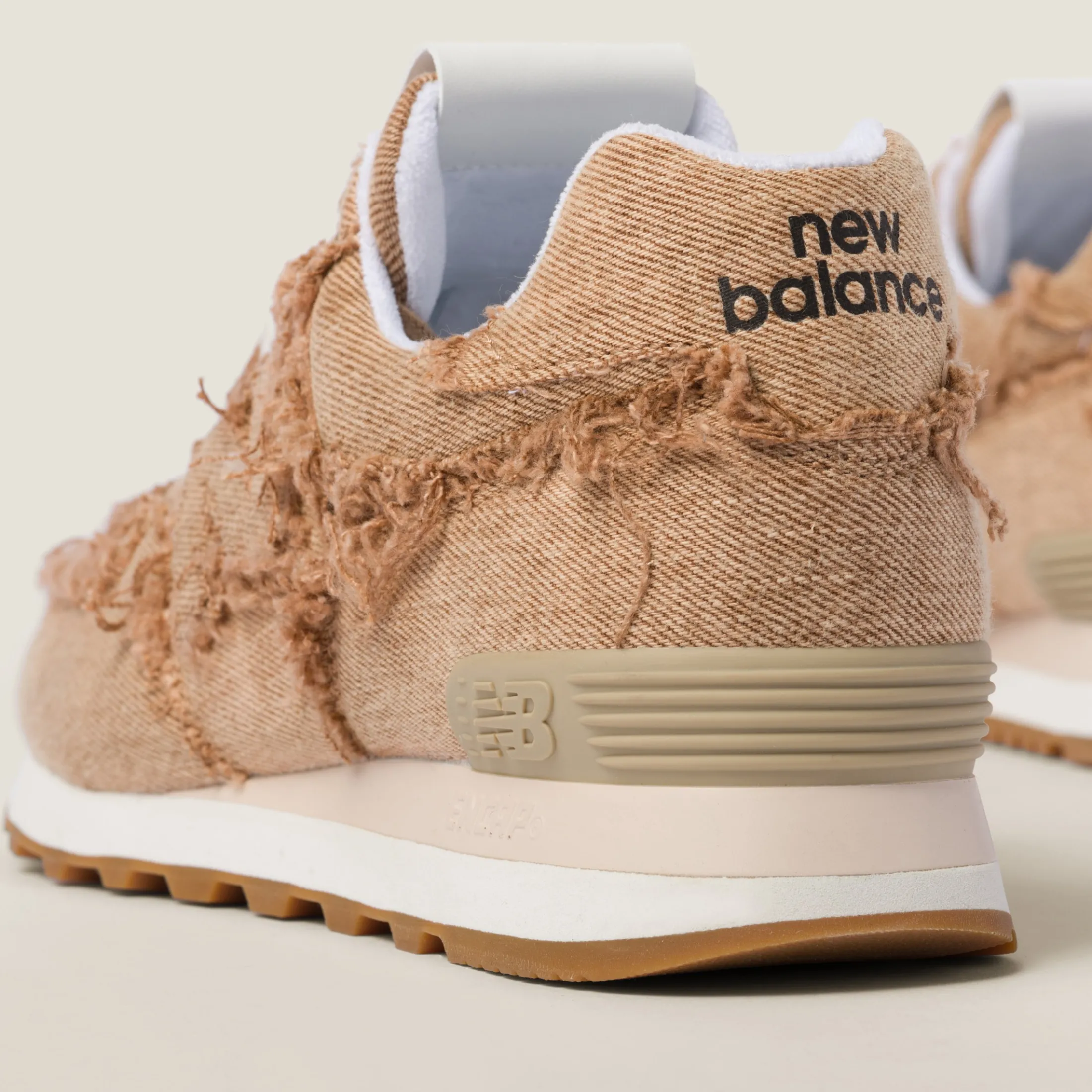 Cognac New Balance 574 X Miu Miu Marbleized Denim Sneakers | Miu Miu