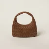 Cognac Wander Matelassé Nappa Leather Hobo Bag | Miu Miu