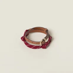 Cognac/amaranth Leather Anklet | Miu Miu