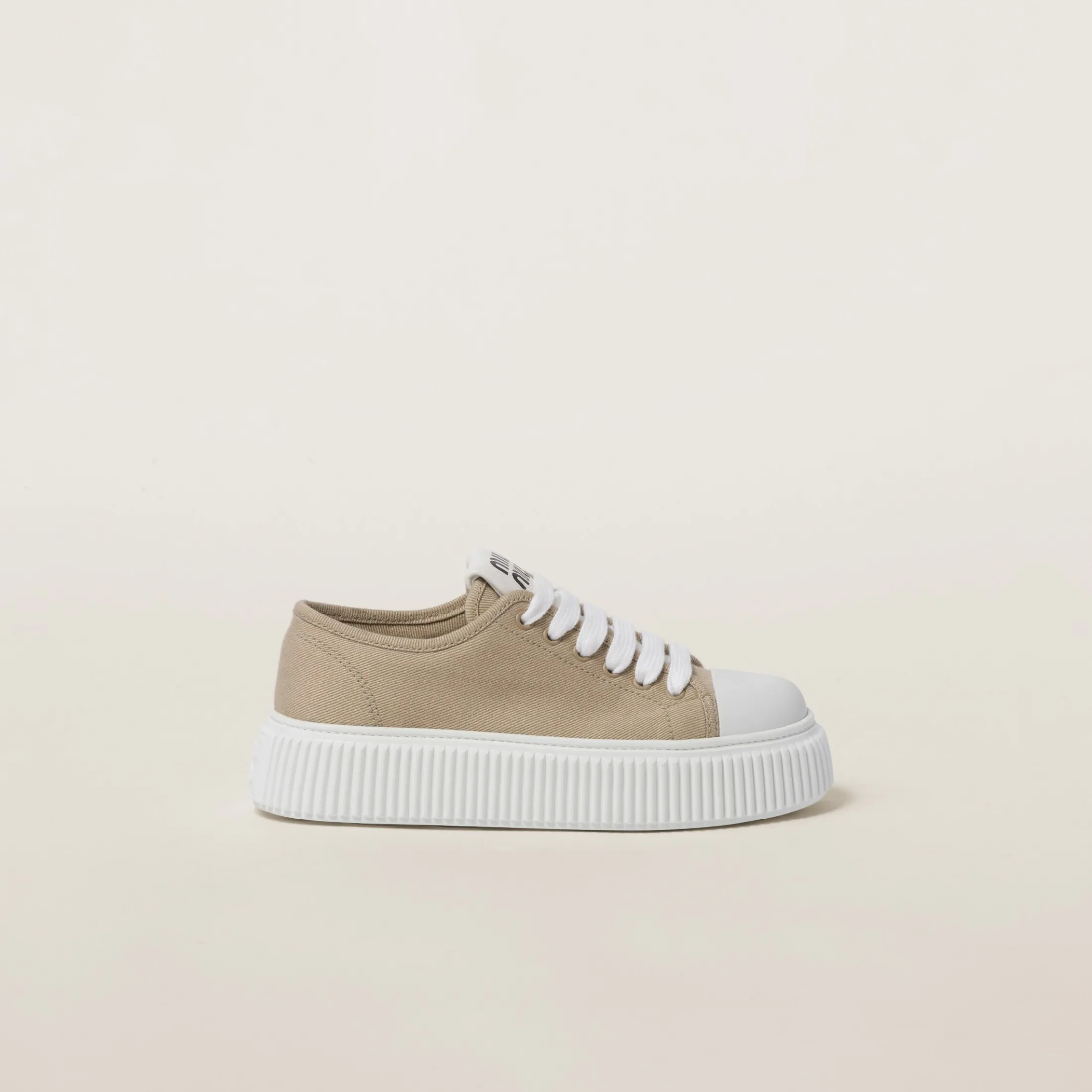 Colonial Beige Denim Sneakers | Miu Miu