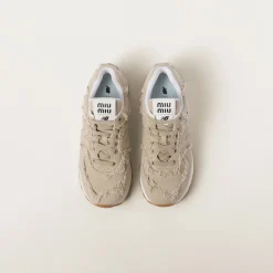 Colonial Beige New Balance 574 X Miu Miu Denim Sneakers | Miu Miu