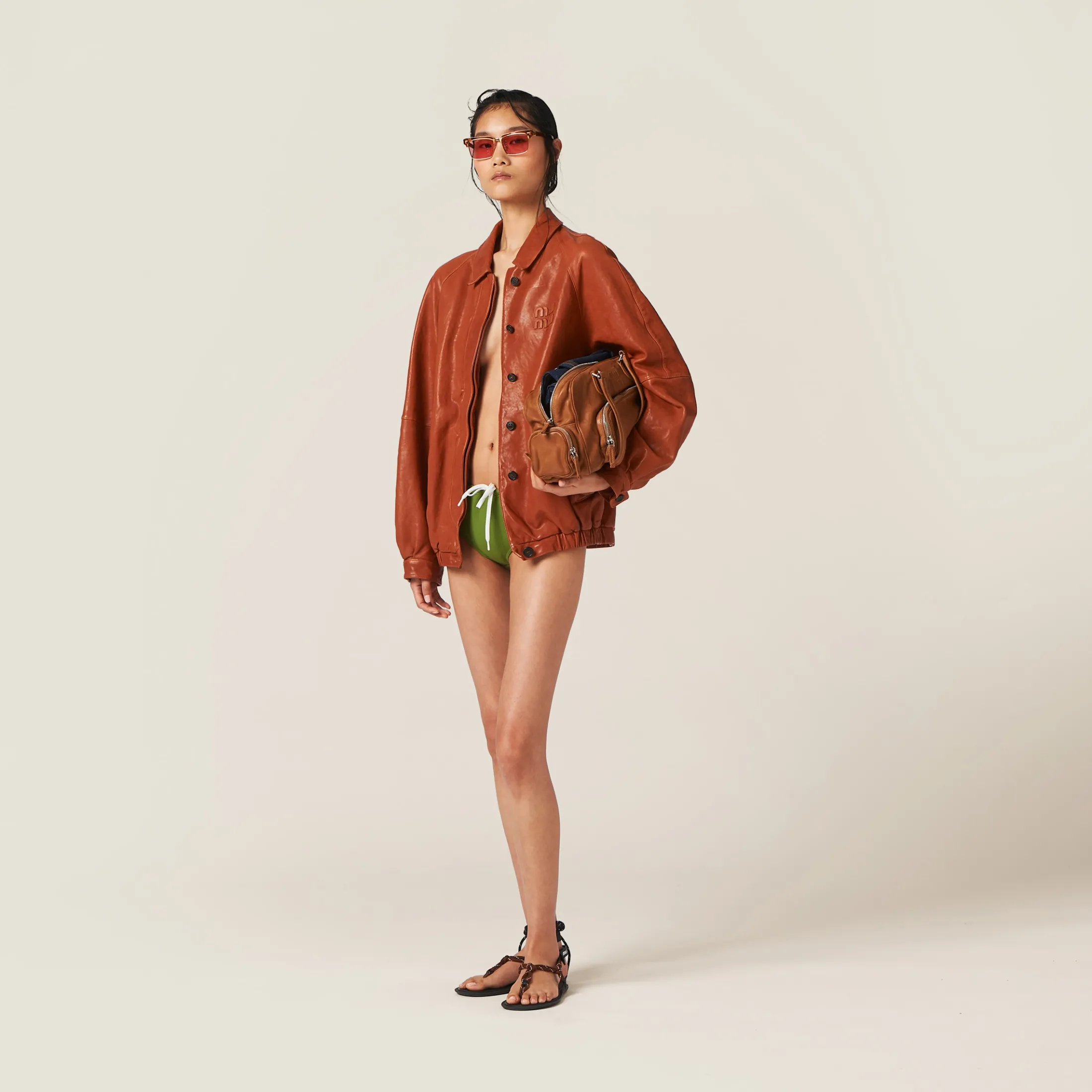 Copper Nappa Leather Jacket | Miu Miu