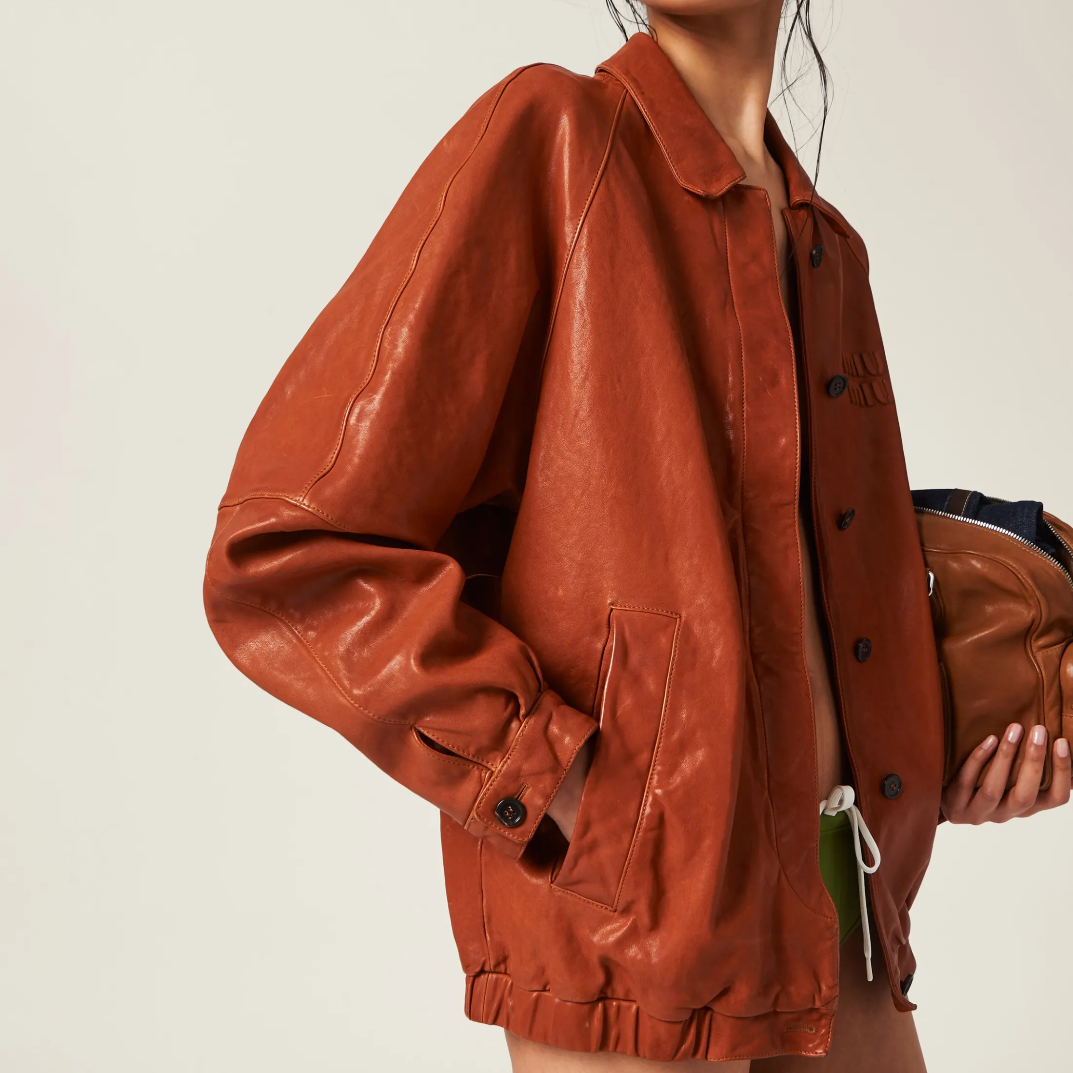 Copper Nappa Leather Jacket | Miu Miu