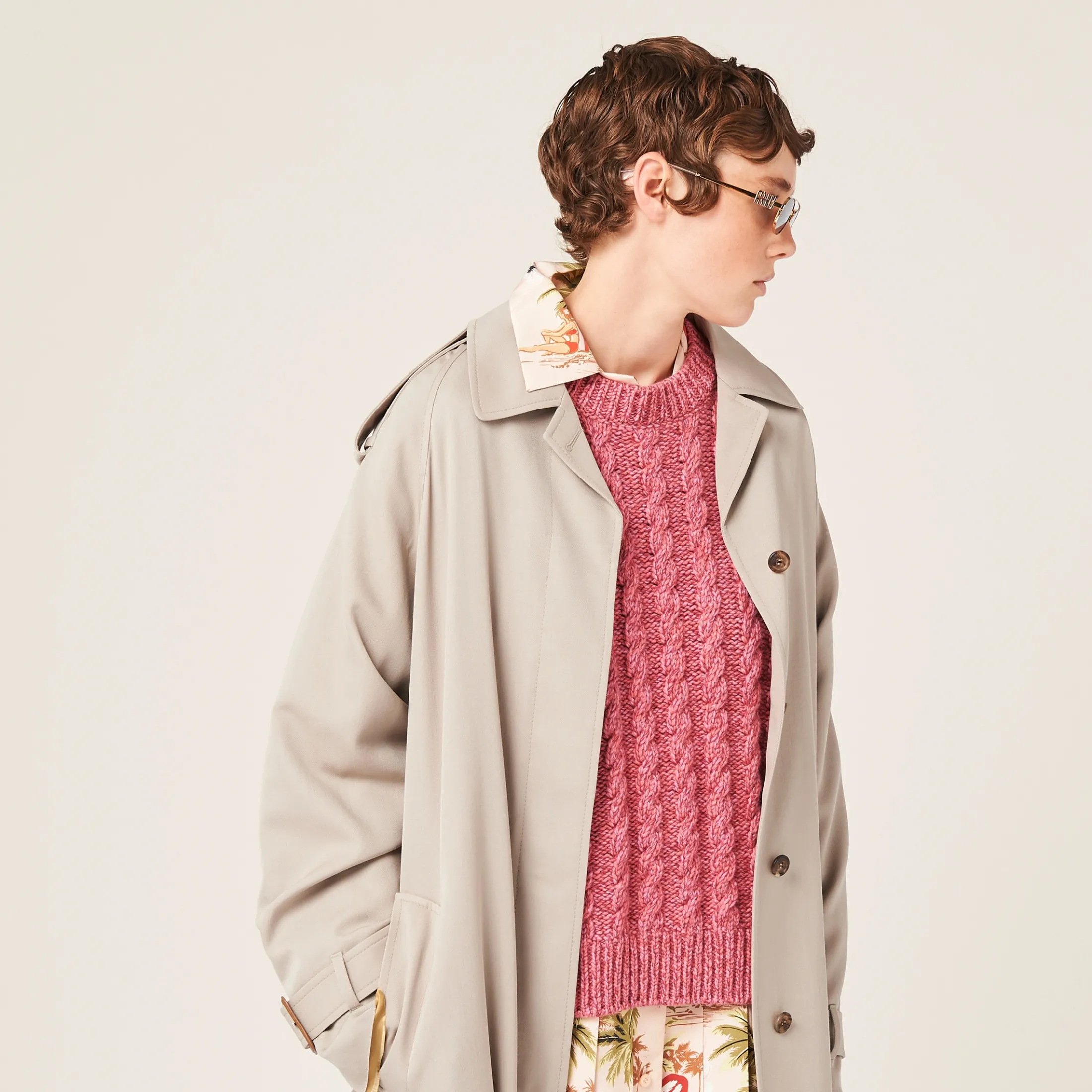 Cord Single-breasted Gabardine Coat | Miu Miu