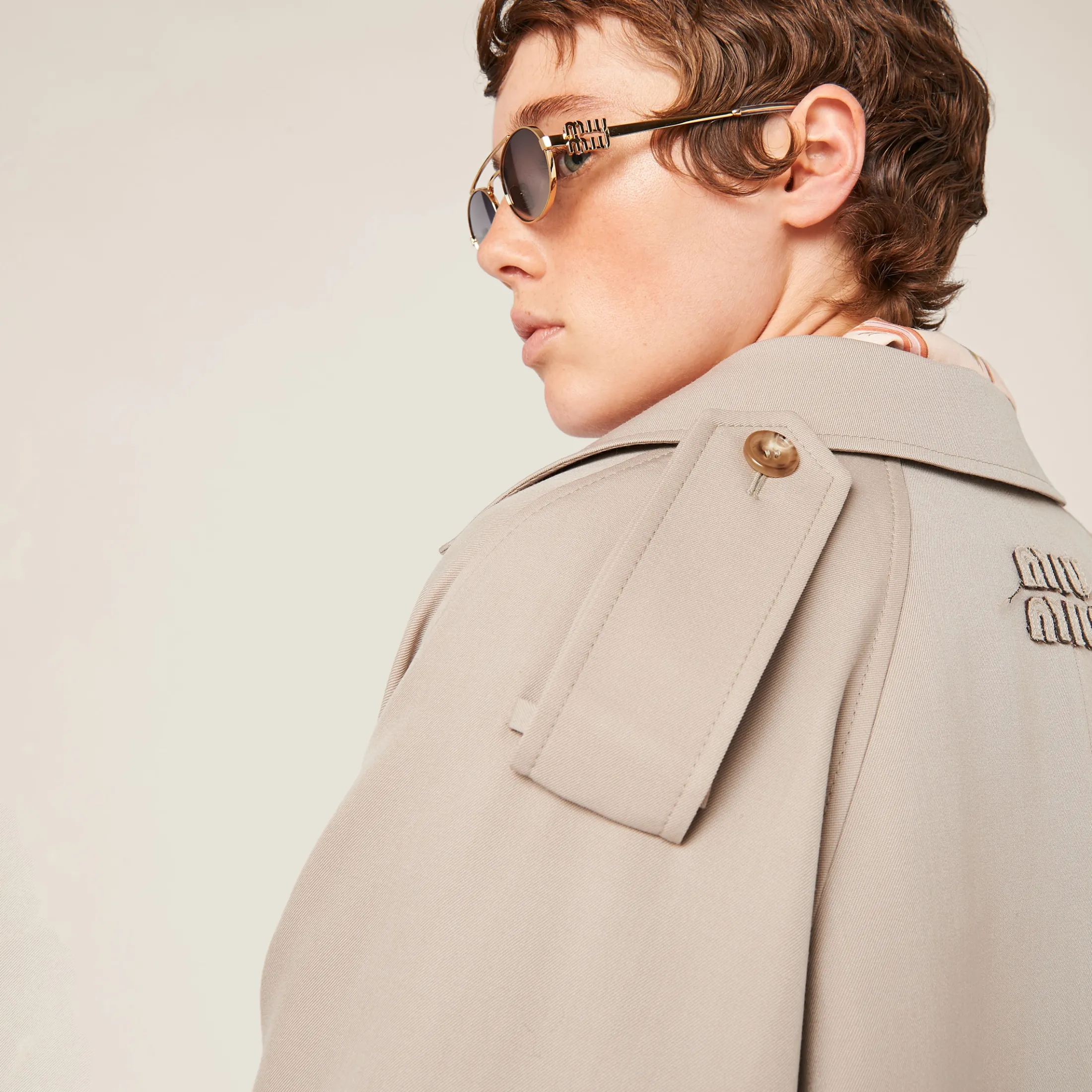 Cord Single-breasted Gabardine Coat | Miu Miu