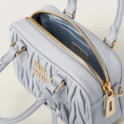 Cornflower Arcadie Matelassé Nappa Leather Bag | Miu Miu