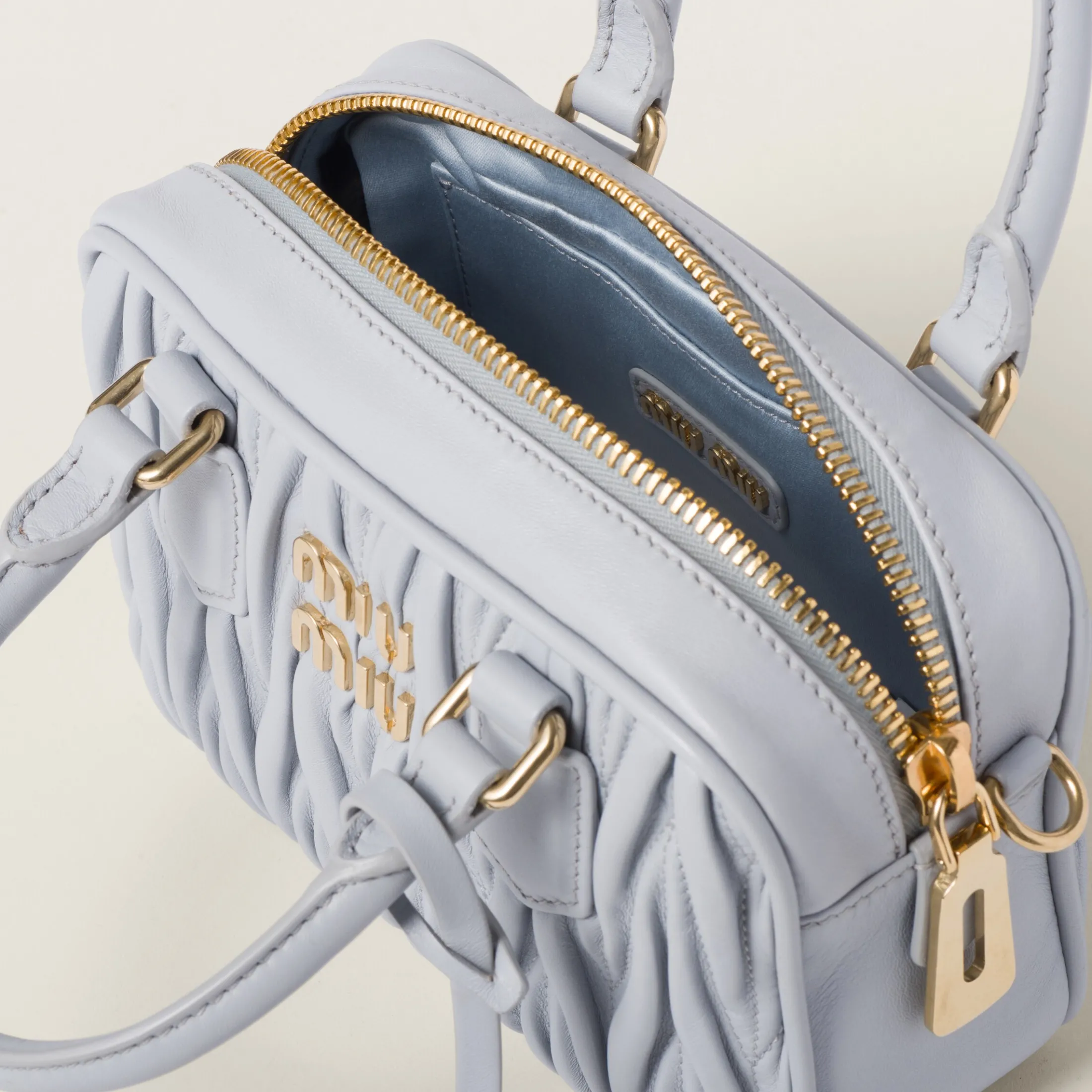 Cornflower Arcadie Matelassé Nappa Leather Bag | Miu Miu