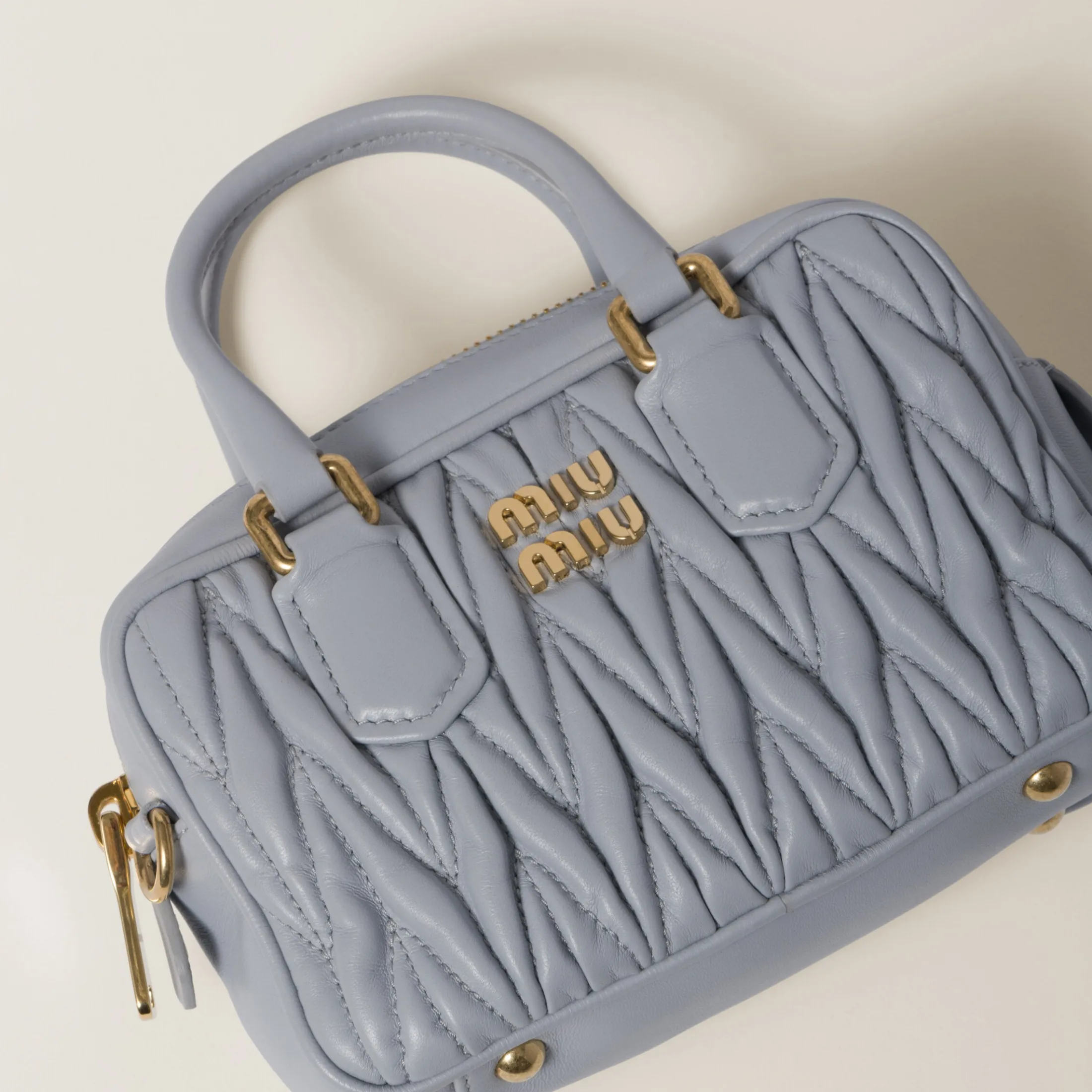 Cornflower Arcadie Matelassé Nappa Leather Mini-bag | Miu Miu
