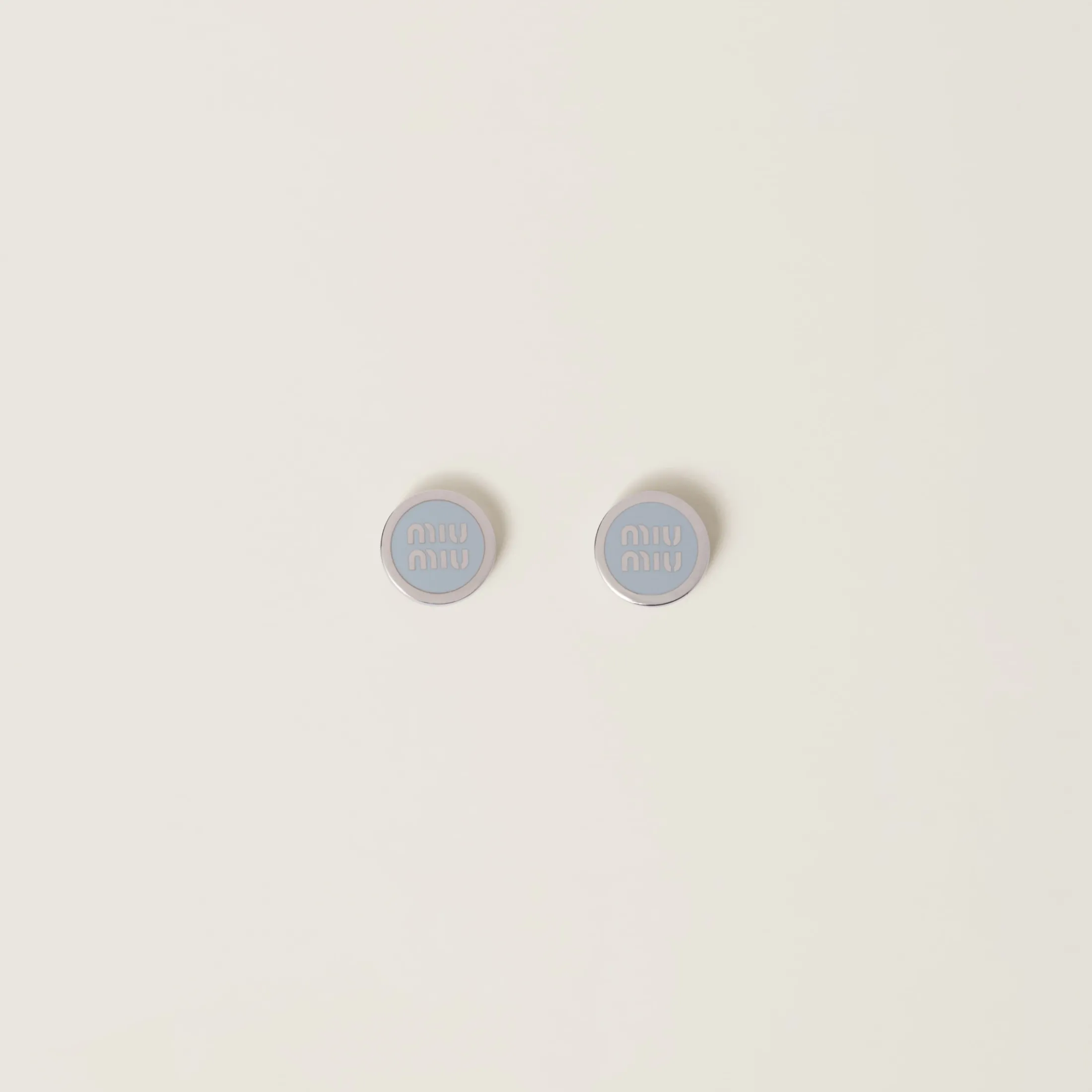 Cornflower Blue Enameled Metal Earrings | Miu Miu