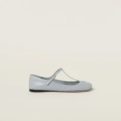 Cornflower Leather Ballerinas | Miu Miu