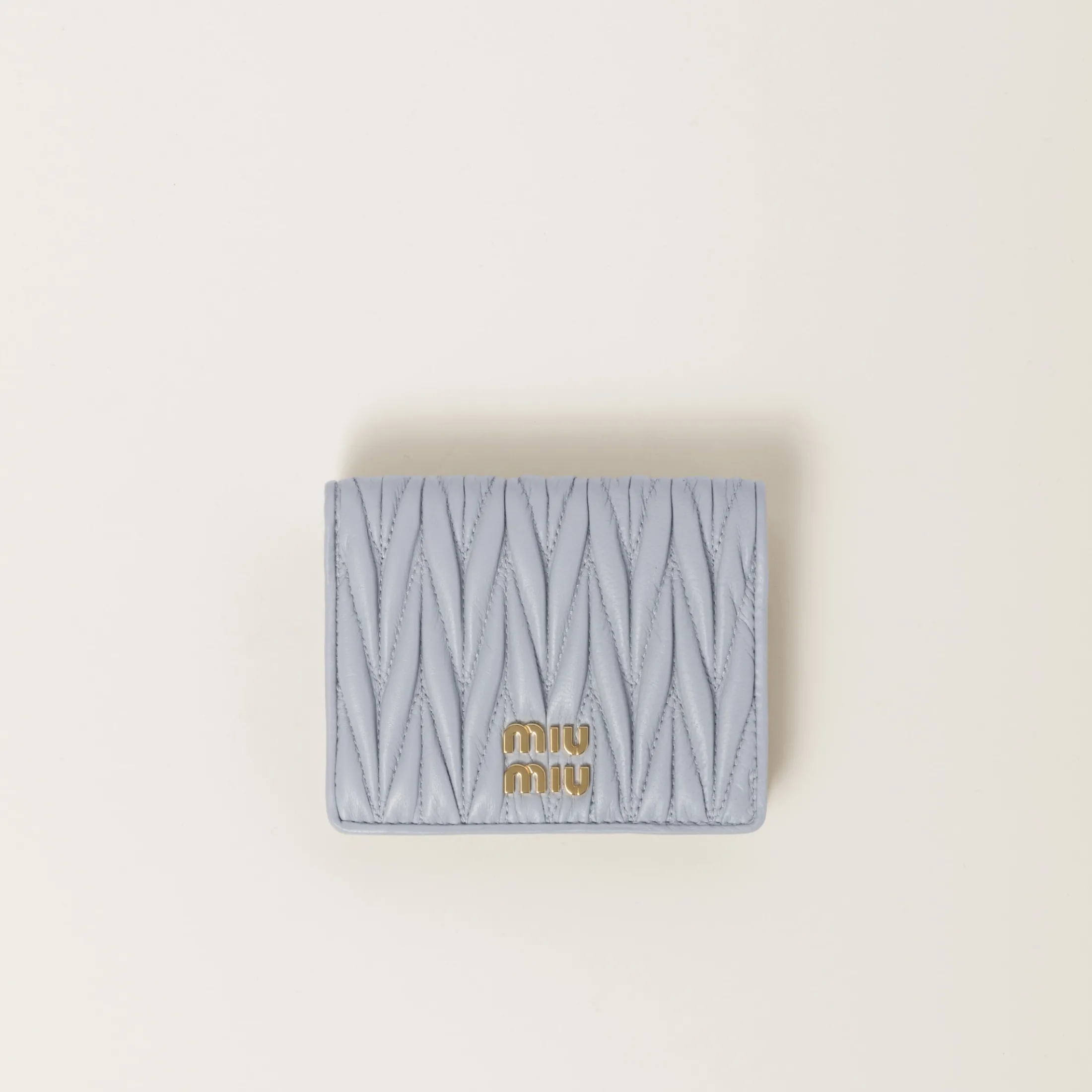 Cornflower Small Matelassé Nappa Leather Wallet | Miu Miu
