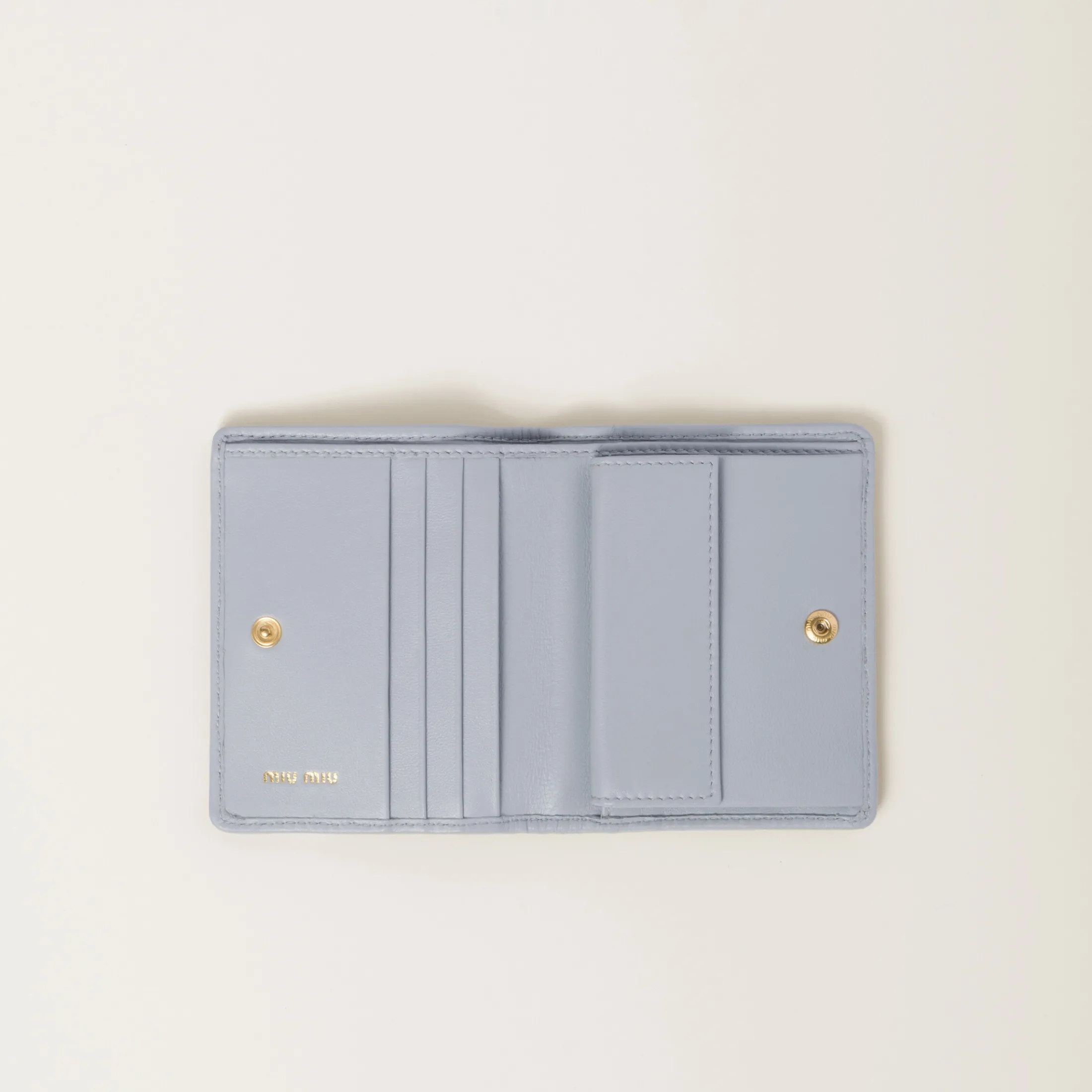 Cornflower Small Matelassé Nappa Leather Wallet | Miu Miu