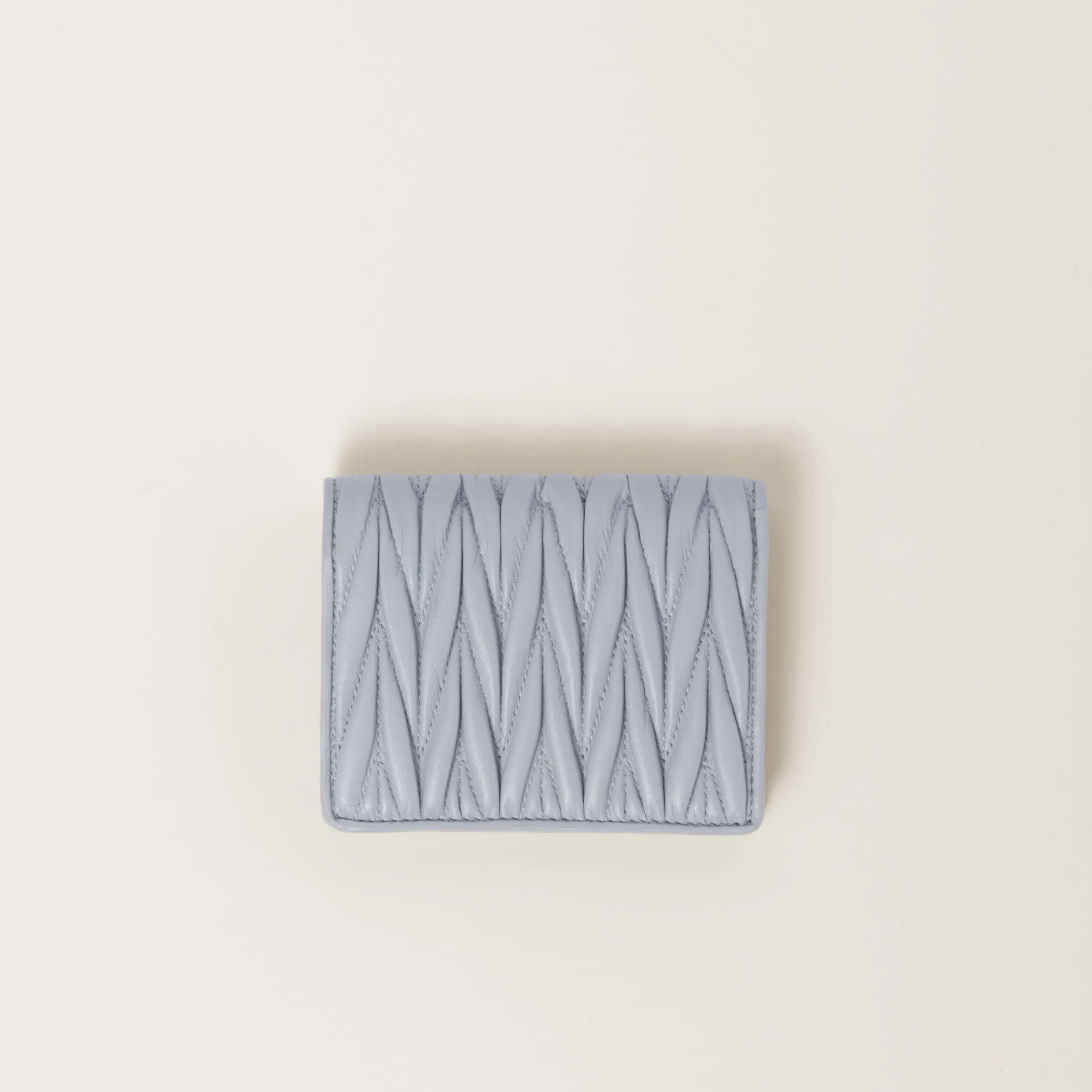 Cornflower Small Matelassé Nappa Leather Wallet | Miu Miu