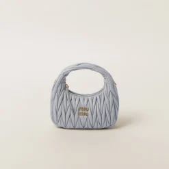 Cornflower Wander Matelassé Nappa Leather Hobo Bag | Miu Miu