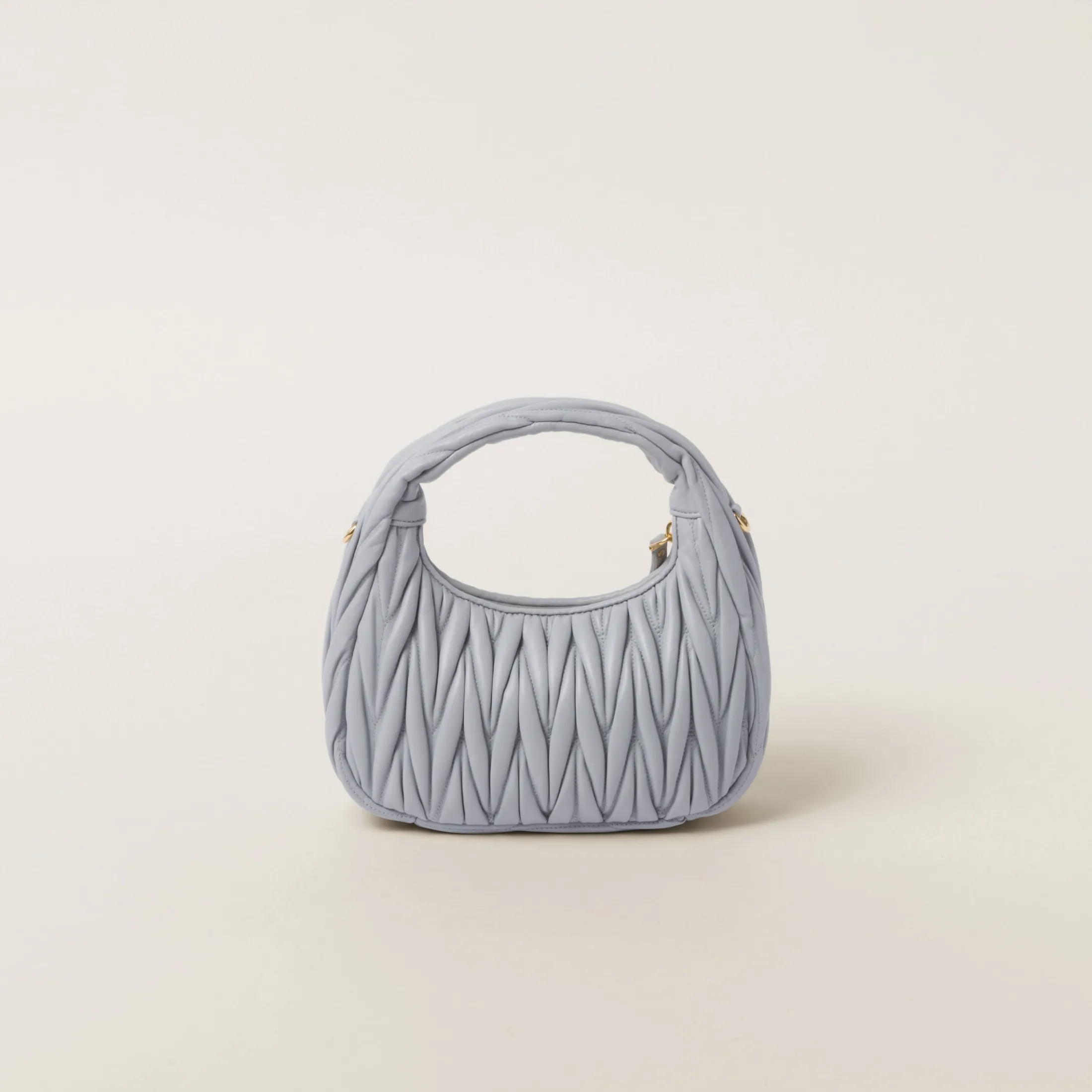 Cornflower Wander Matelassé Nappa Leather Hobo Bag | Miu Miu
