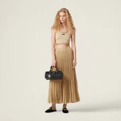 Cream Silk Knit Top | Miu Miu