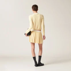 Cream/white Cashmere Miniskirt | Miu Miu