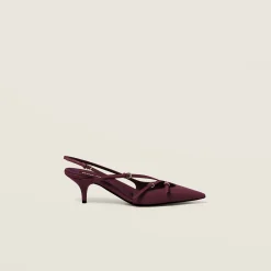 Crimson Patent Leather Slingbacks With Buckles | Miu Miu