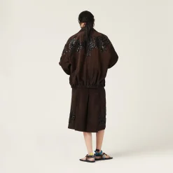 Dark Brown Nappa Suede Jacket | Miu Miu