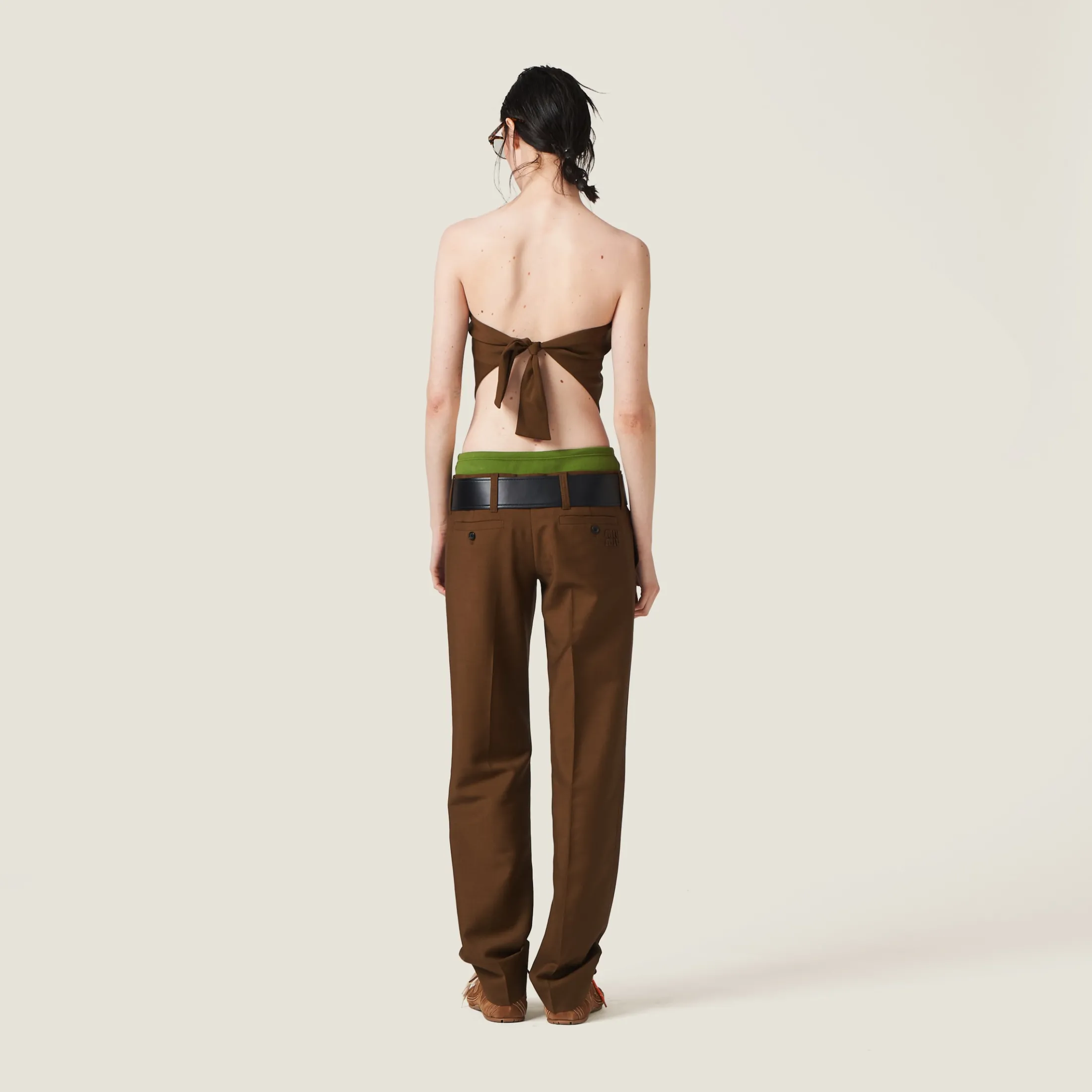 Date Brown Mohair Pants | Miu Miu