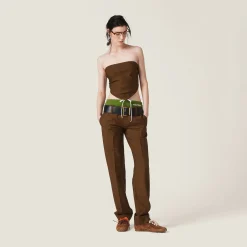 Date Brown Mohair Top | Miu Miu