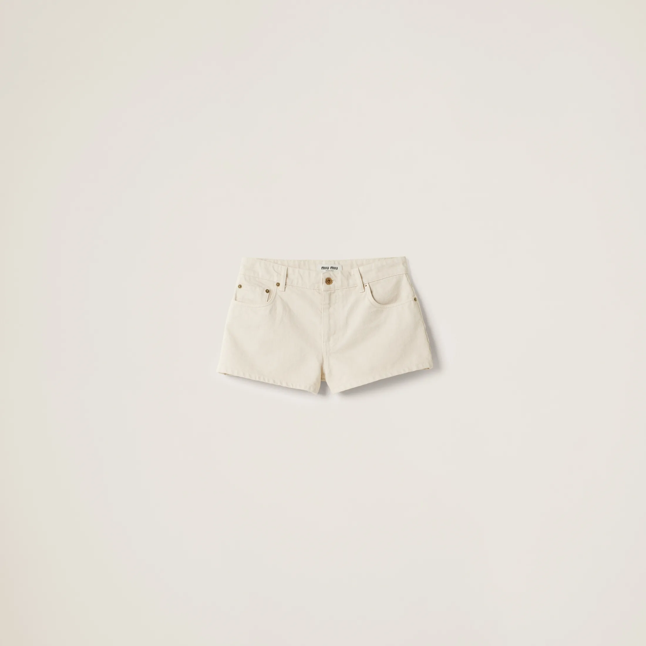 Ecru Ecru Denim Shorts | Miu Miu