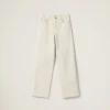 Ecru Five-pocket Ecru Denim Jeans | Miu Miu