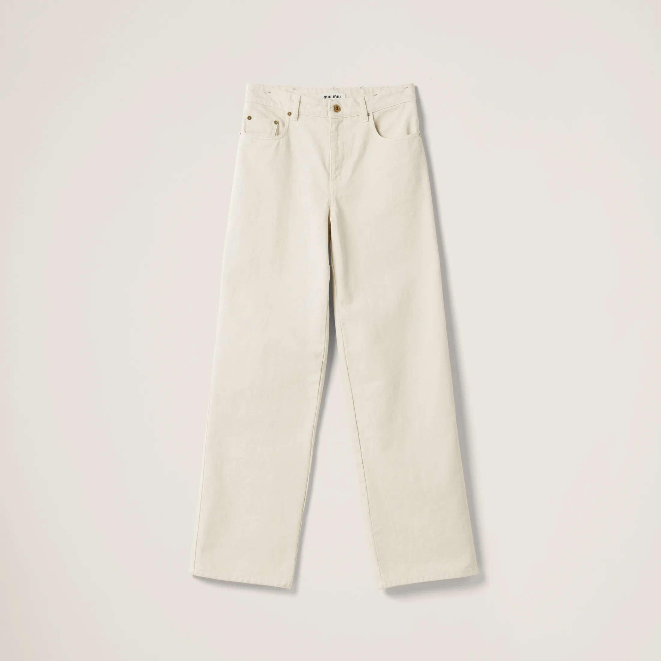 Ecru Five-pocket Ecru Denim Jeans | Miu Miu