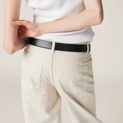 Ecru Five-pocket Ecru Denim Jeans | Miu Miu
