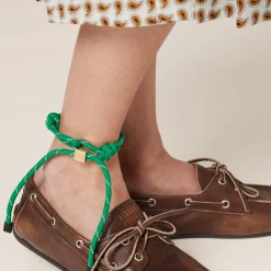 Emerald Green Cord And Nylon Bracelet | Miu Miu