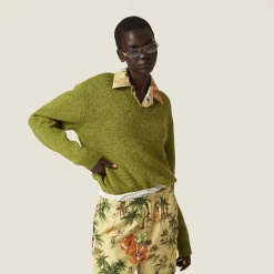 Fern Green Wool And Cashmere Sweater | Miu Miu