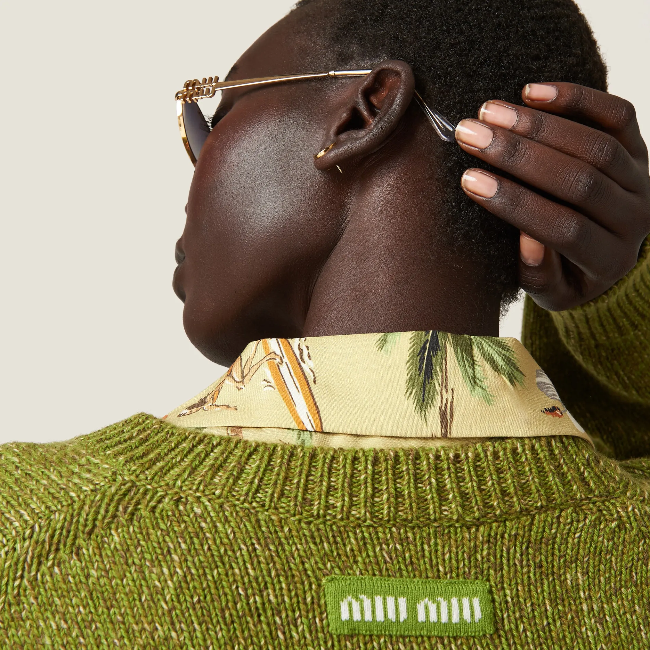 Fern Green Wool And Cashmere Sweater | Miu Miu