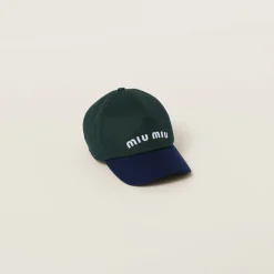 Fir/royal Drill Baseball Cap | Miu Miu