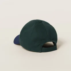 Fir/royal Drill Baseball Cap | Miu Miu