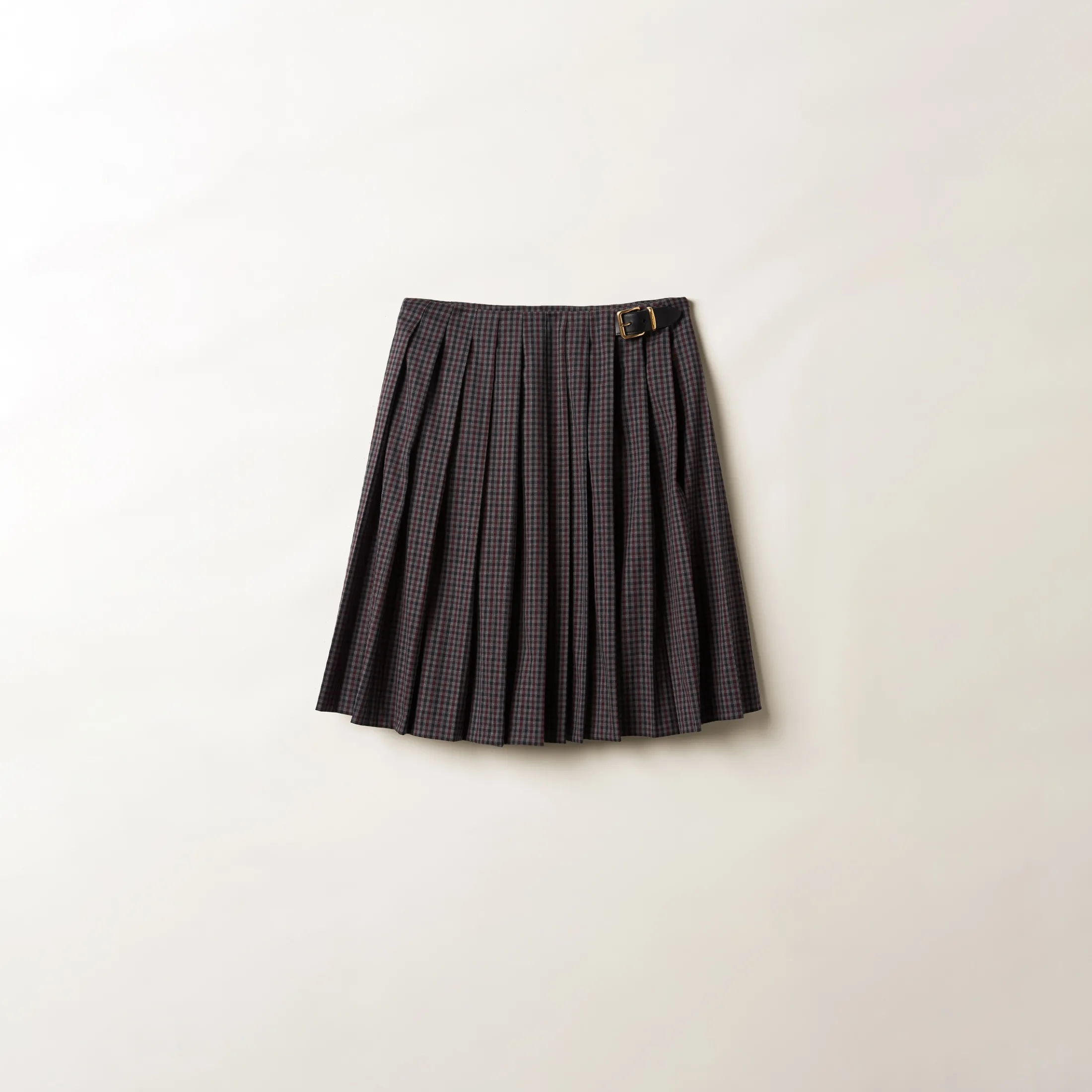 Garnet Gingham Check Skirt | Miu Miu