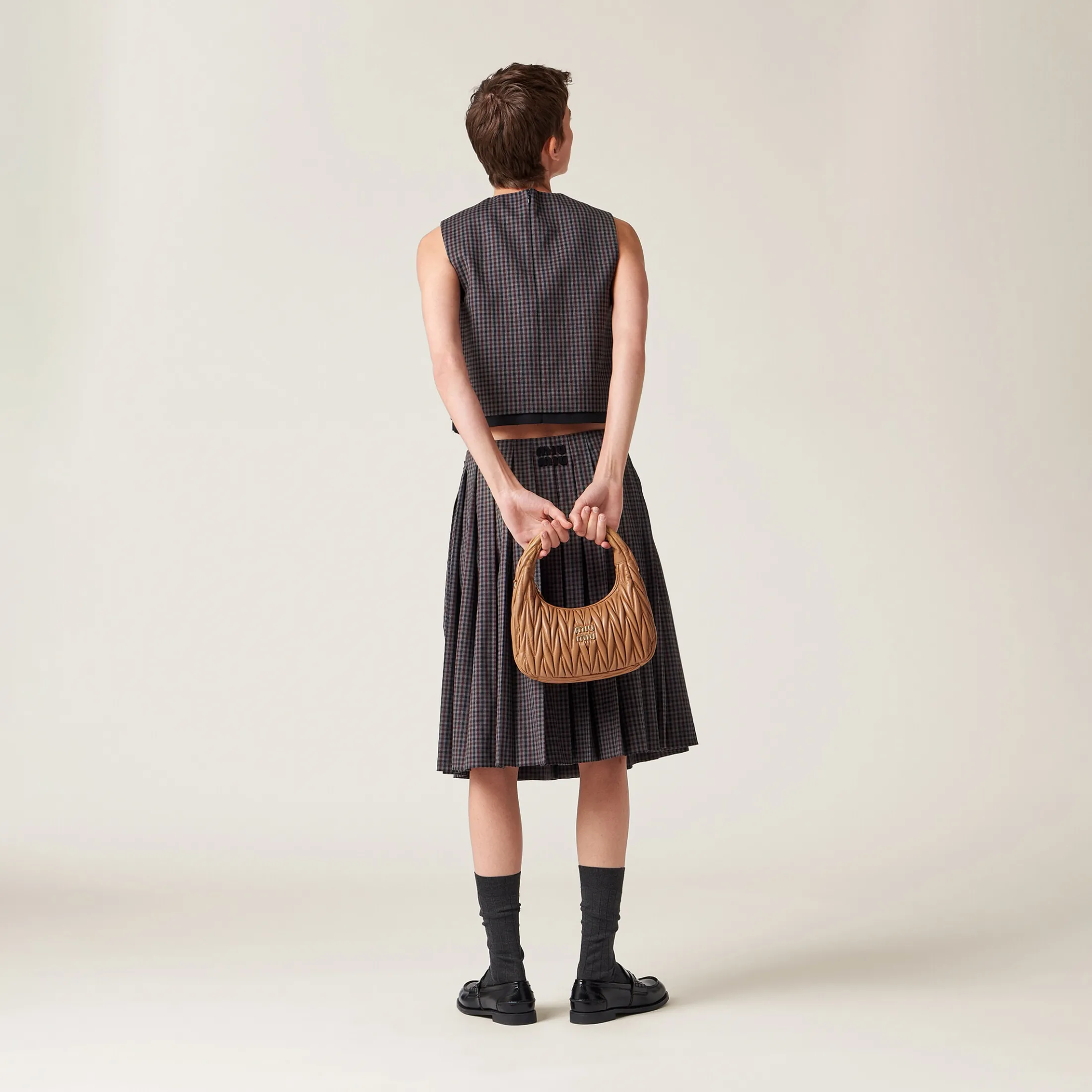 Garnet Gingham Check Skirt | Miu Miu