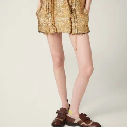 Gold Lamé Cloquet Mini-dress | Miu Miu