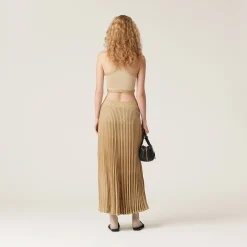Gold Lamé Skirt | Miu Miu