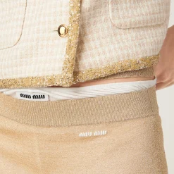 Gold Lamé Skirt | Miu Miu