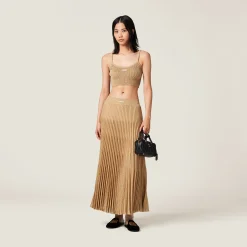 Gold Lamé Top | Miu Miu