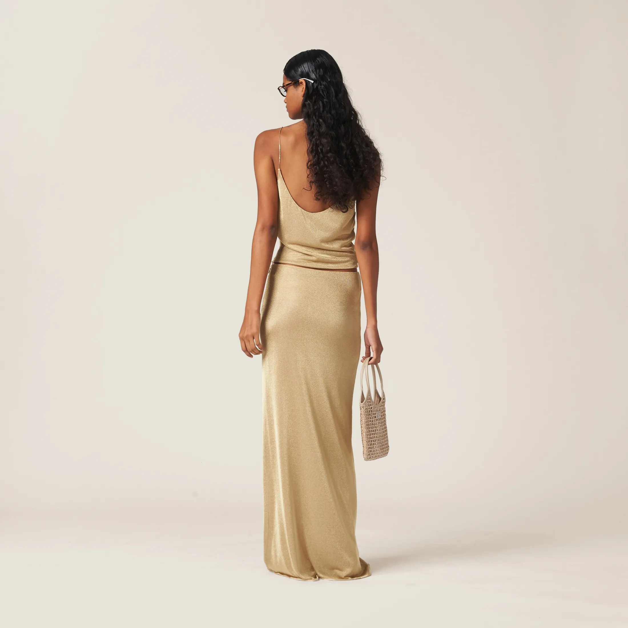 Gold Mesh Skirt | Miu Miu