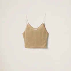 Gold Mesh Top | Miu Miu