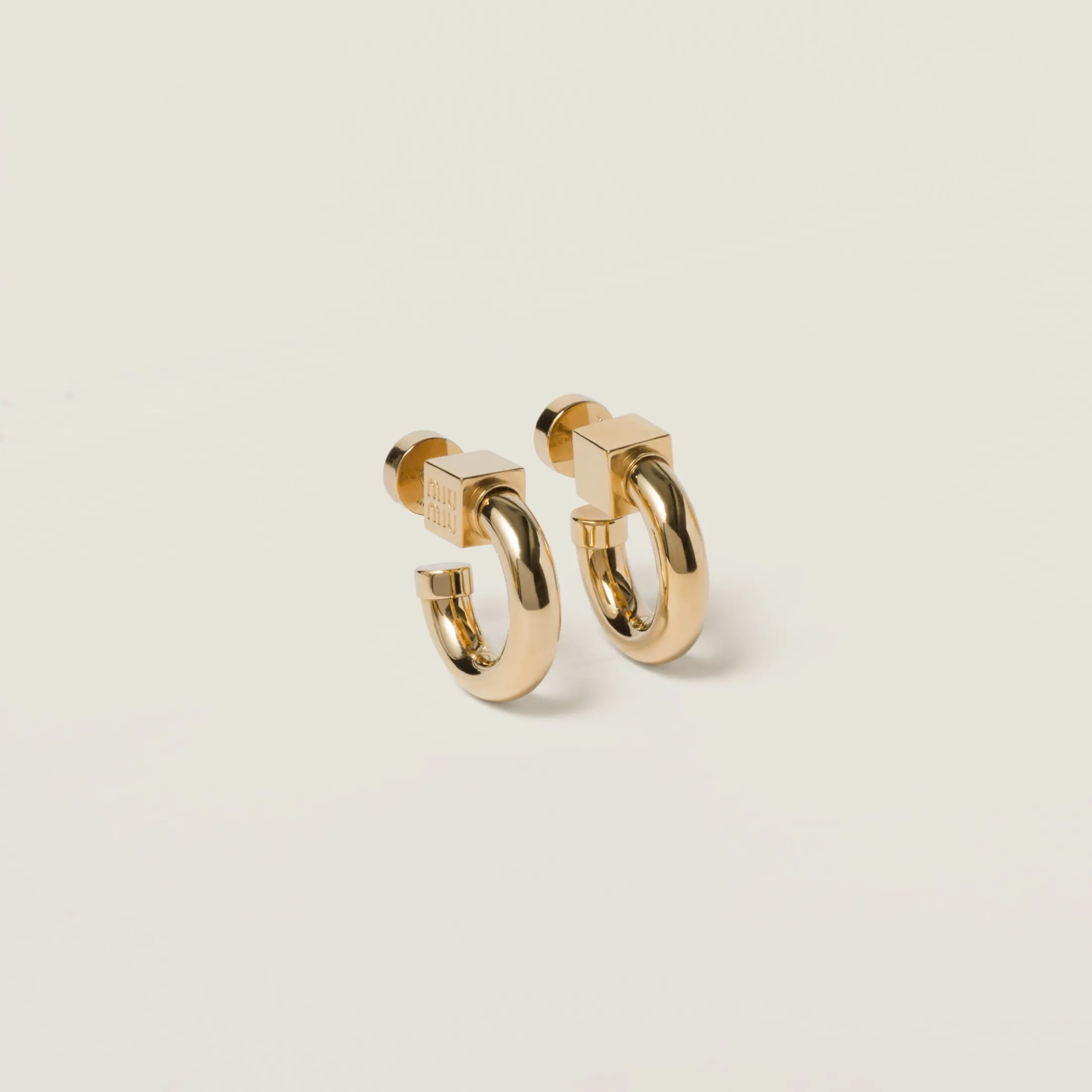 Gold Metal Earrings | Miu Miu