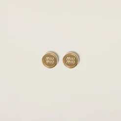 Gold Metal Earrings | Miu Miu