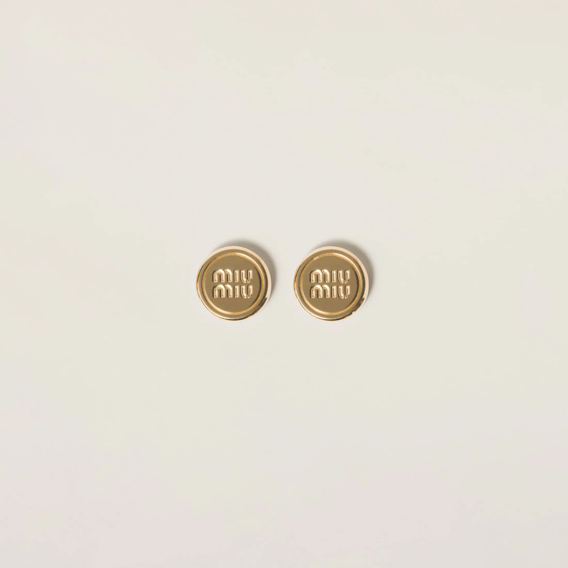 Gold Metal Earrings | Miu Miu