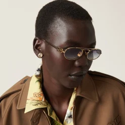 Gold Metal Earrings | Miu Miu
