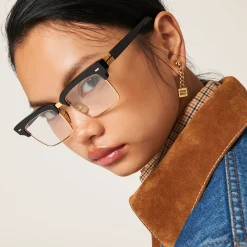 Gold Metal Earrings | Miu Miu