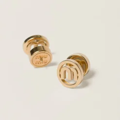 Gold Metal Earrings | Miu Miu